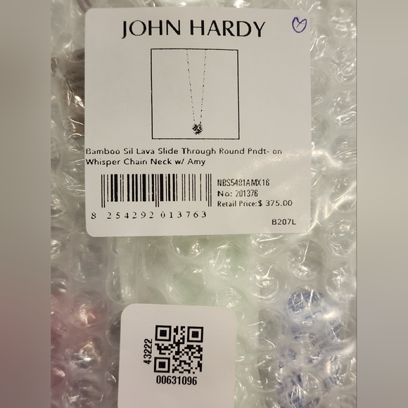 NWT JOHN HARDY Silver Bamboo Lava Pave Amethyst Round Circle Pendant Necklace - Picture 12 of 12